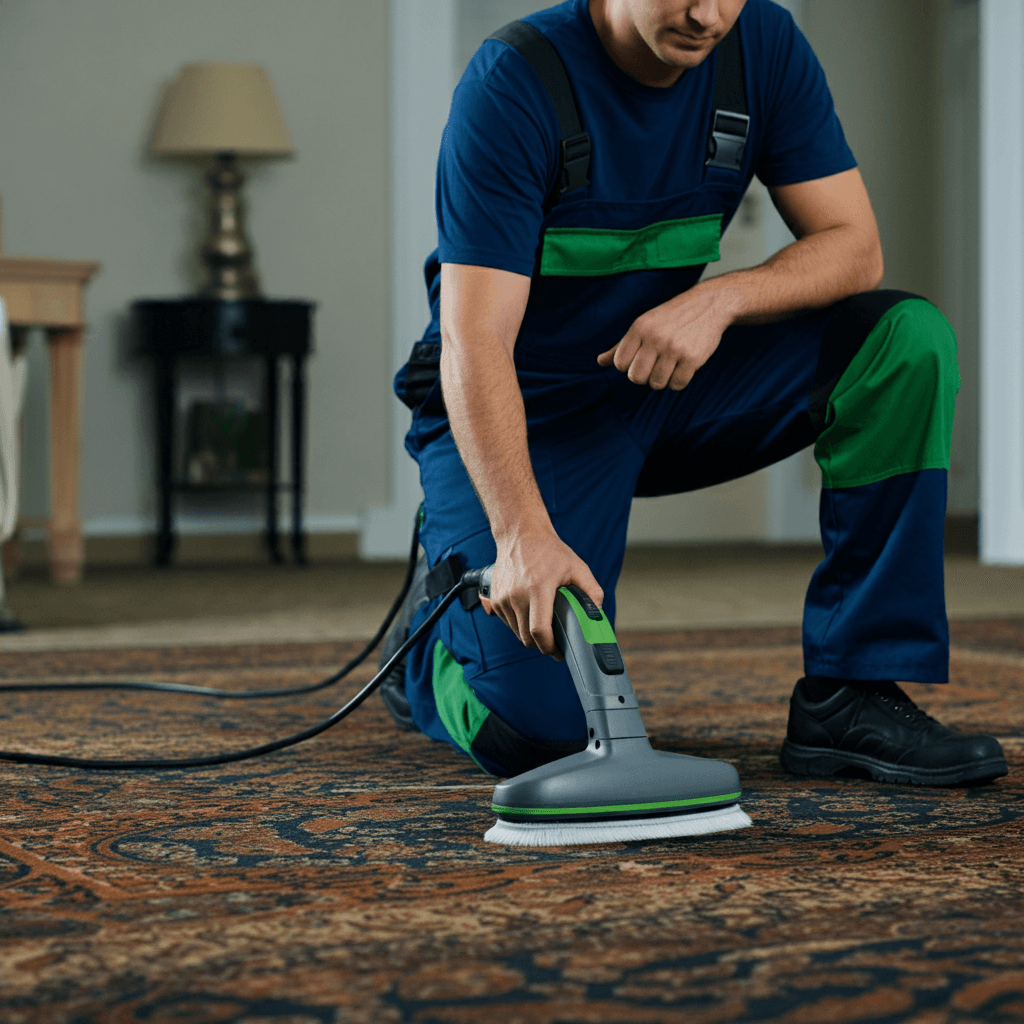 Man Cleaning Carpet